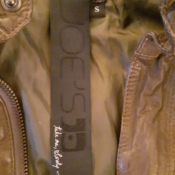 Joe’s Jeans Olive Brown Lambskin Leather Jacket S - Picture 9 of 9